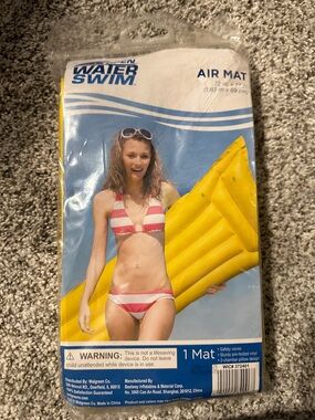 Open Water Swim Matte Finish Air Mat Inflatable Pool Float Yellow 2016